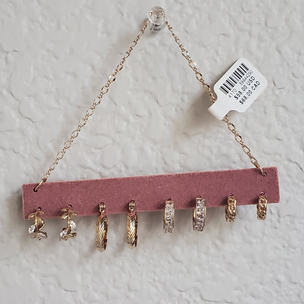 🆕️Anthropologie Noelle Huggie Earrings 4 pairs - Picture 4 of 10